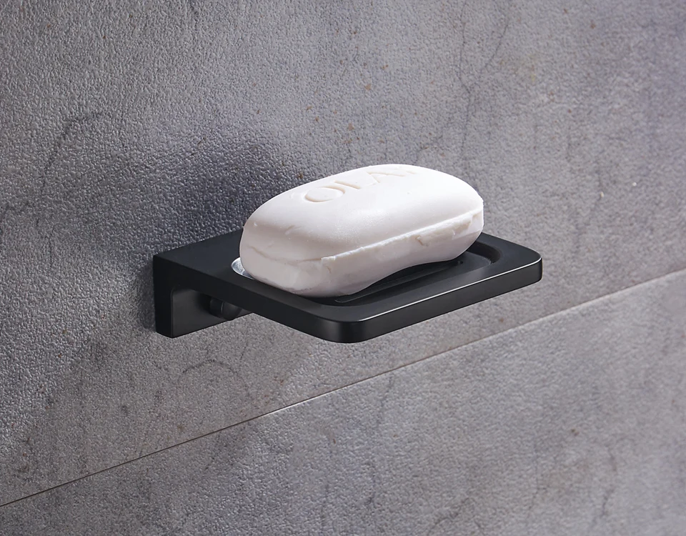 Wall Mounted Sqaure Soap Dish Holder Tray Bathroom Bath Shower Space Aluminium